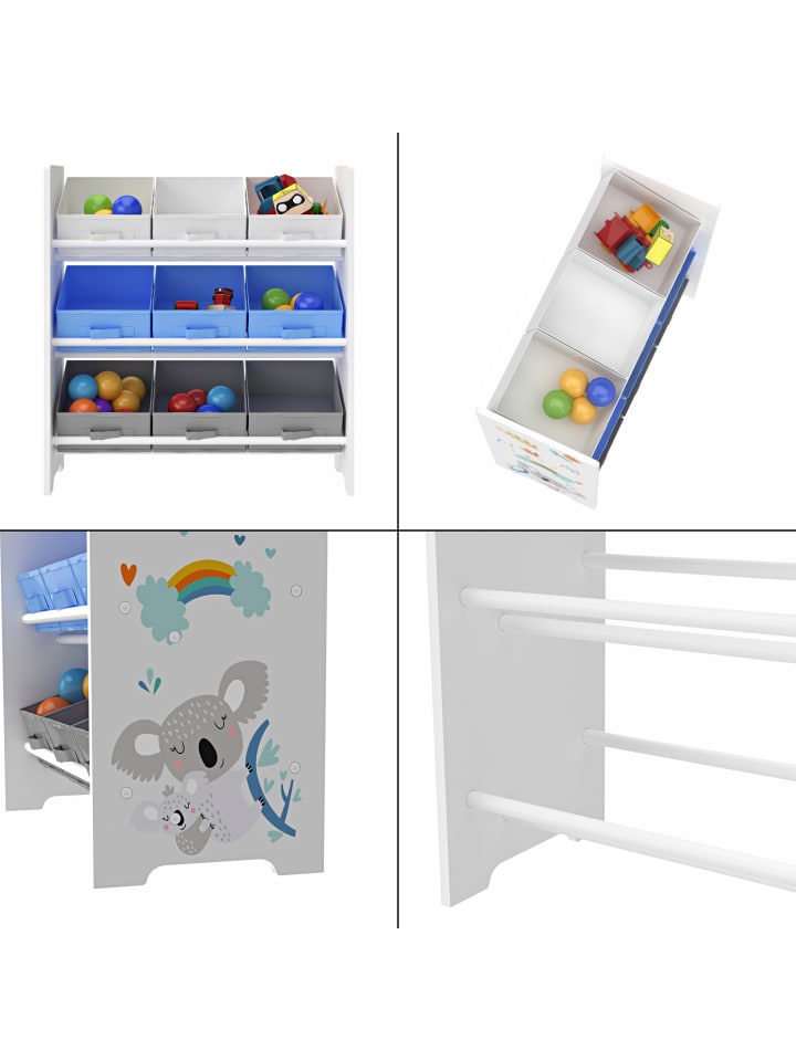 en.casa Kinderregal Boiro in Blau (H)59.5cm (B)62cm (T)29.5cm günstig kaufen onesize