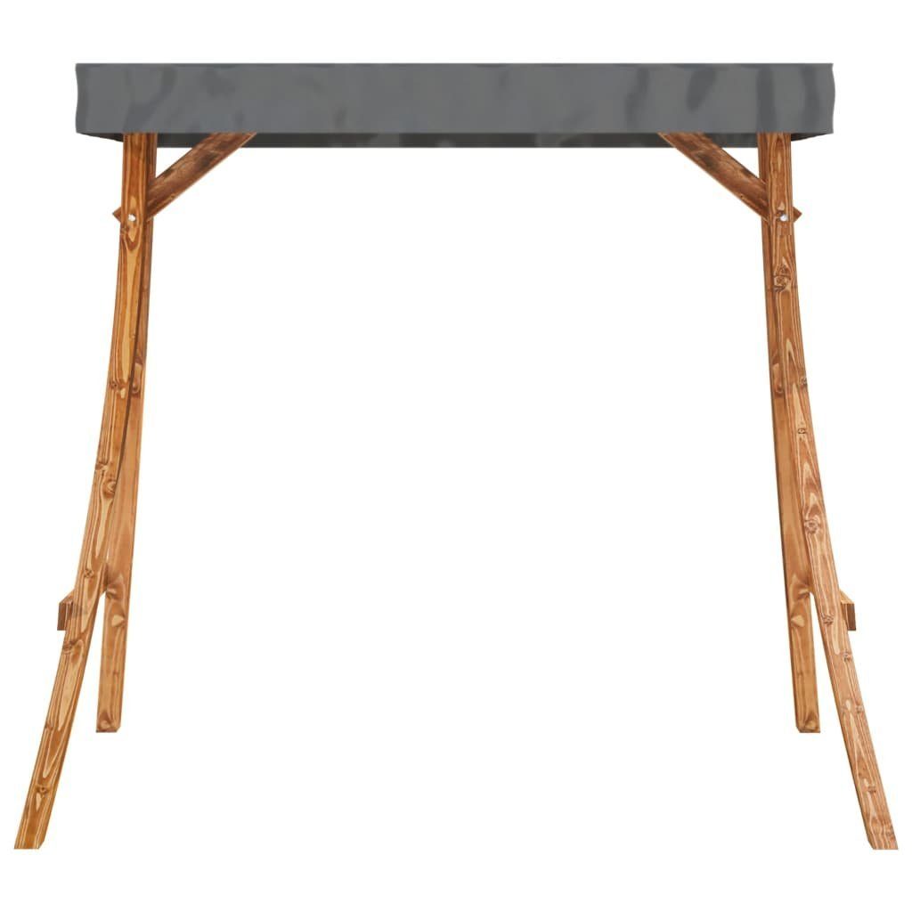 vidaXL Hollywoodschaukel Schaukelgestell mit Dach Anthrazit Bugholz mit Teak-Finish Holz