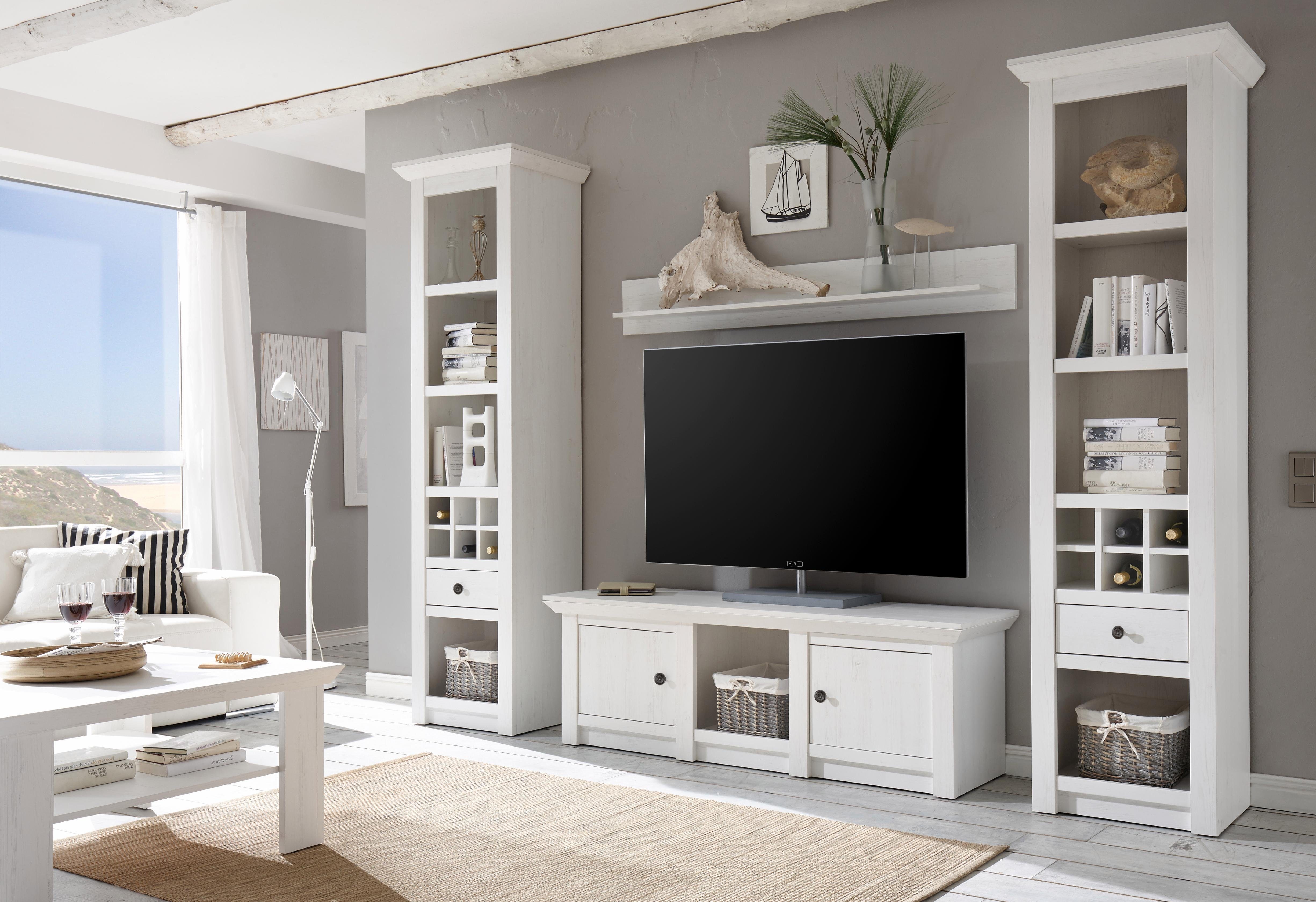 Home affaire Wohnwand California, (Set, 4-St), bestehend aus 2 Standregale, Lowboard, Wandregal