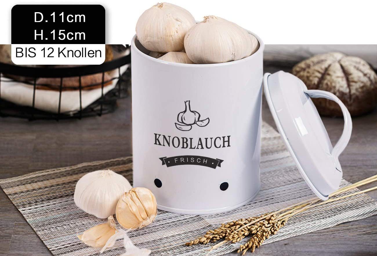 Zedelmaier Vorratsdose Aufbewahrung Kartoffeln Set für Kartoffeln,Zwiebeln,Knoblauch Metall, (TDYC-SET), Zwiebeltopf Kartoffeltopf Knoblauchtopf,Runde Form