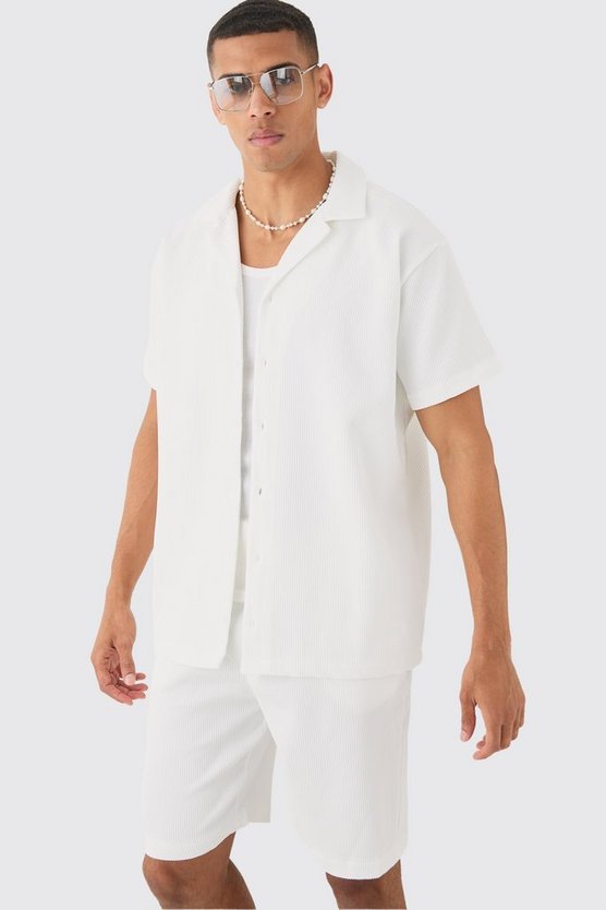 Kurzärmliges Oversize Hemd & Shorts
