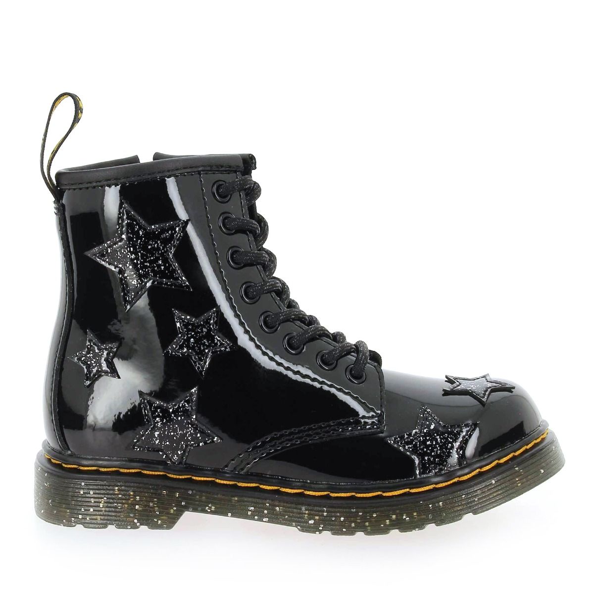 Dr Martens  1460 PATENT LAMPER & COSMIC GLITTER - Noir Glitter