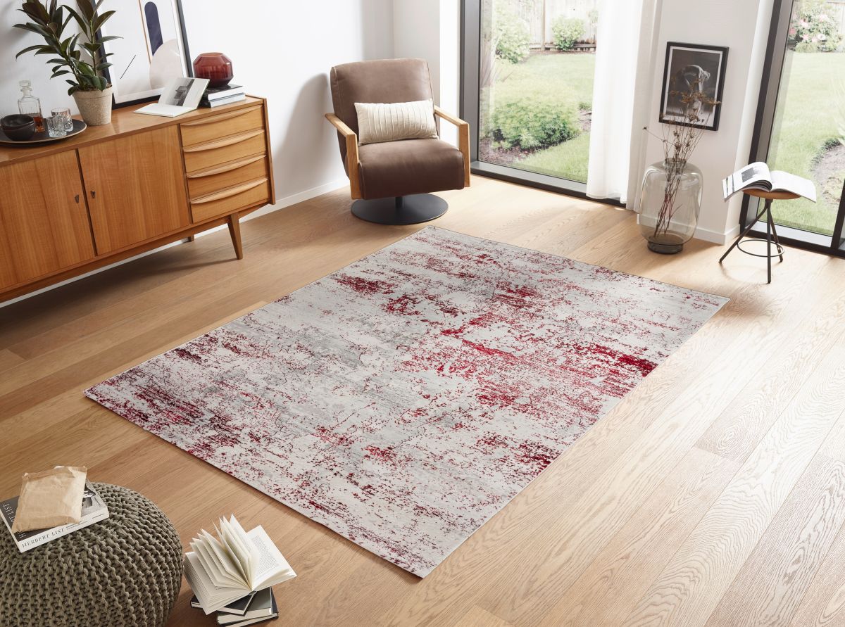 Webteppich Antea rot-creme Vintage 160x230