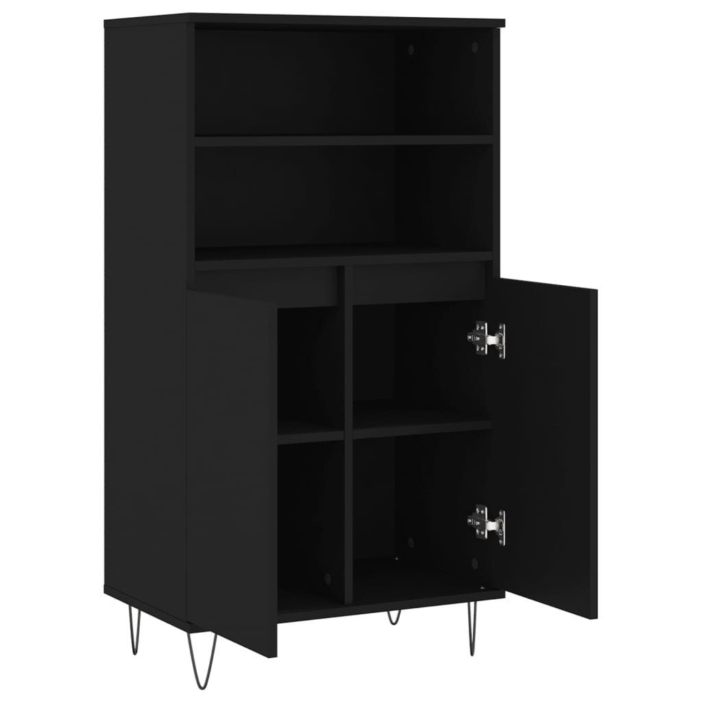 vidaXL Sideboard Highboard Schwarz 60x36x110 cm Holzwerkstoff (1 St)
