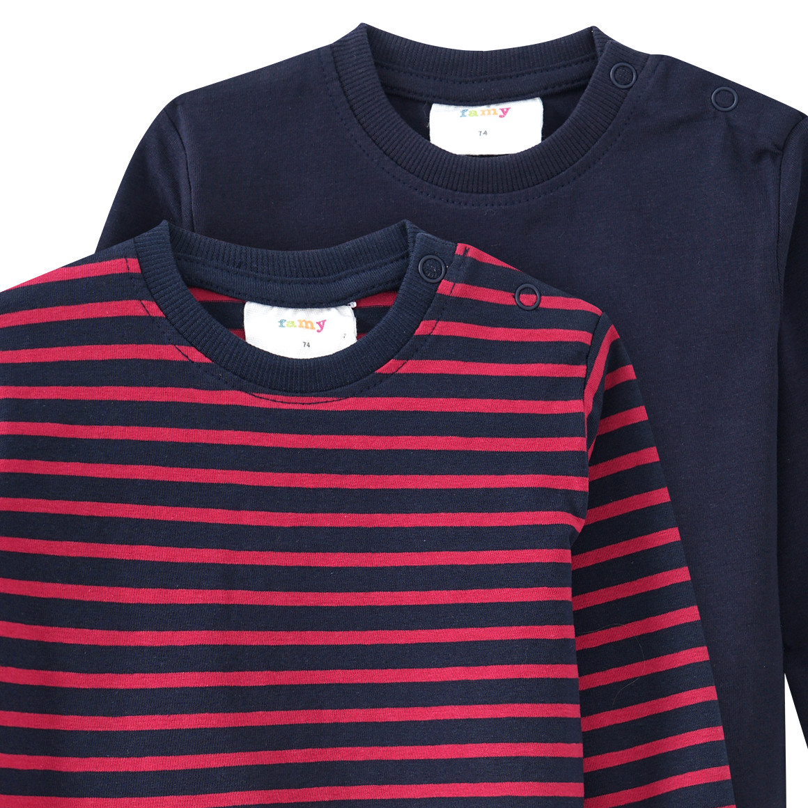 2 Baby Langarmshirts im Basic-Look