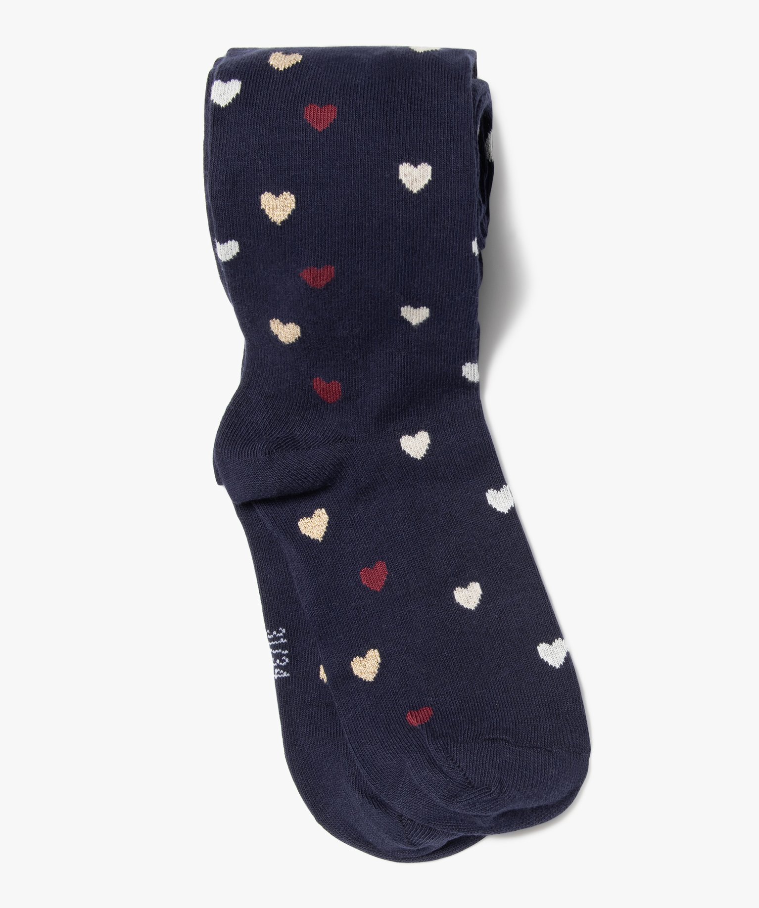 Collants chauds à motifs curs fille marine | GEMO