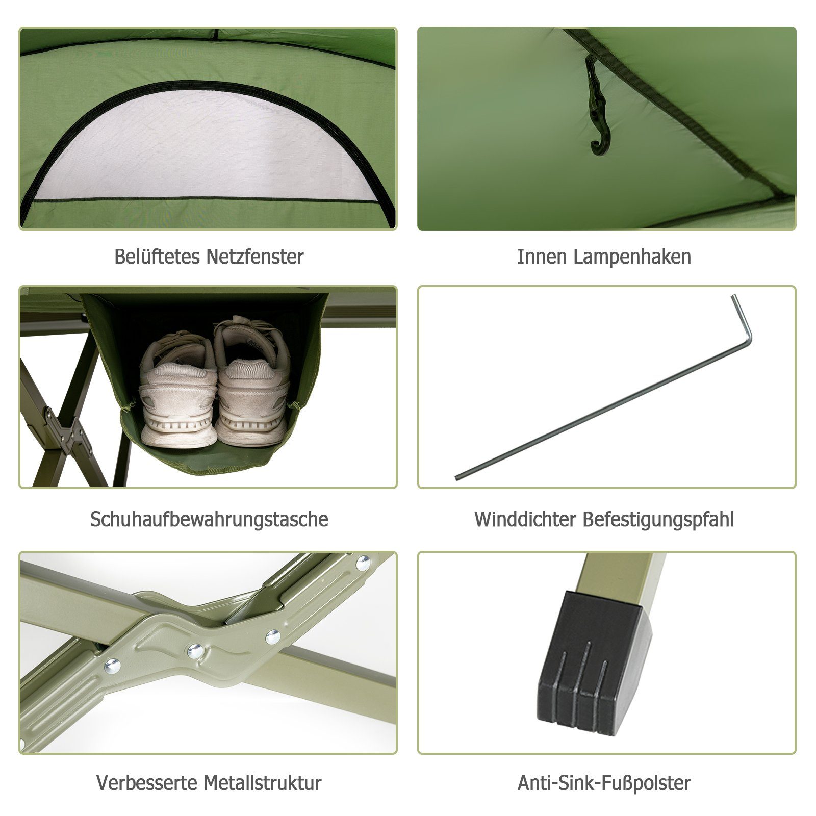 COSTWAY Kuppelzelt Campingzelt, Personen: 2, mit Tasche