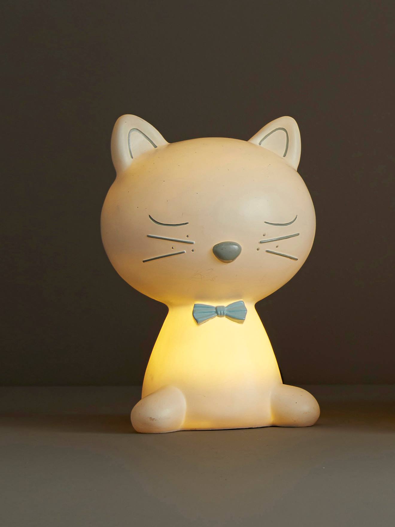 Vertbaudet Kinderzimmer Nachtlicht SCHMUSEKATZE - weiß/blau