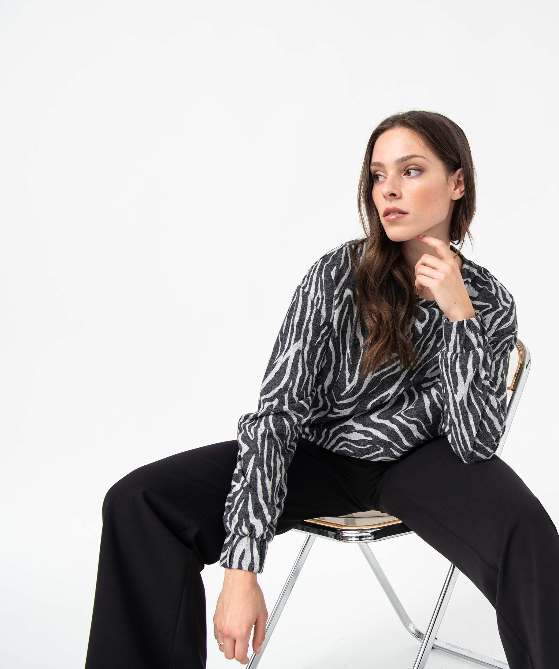 Tee-shirt femme imprimé à manches longues imprime | GEMO