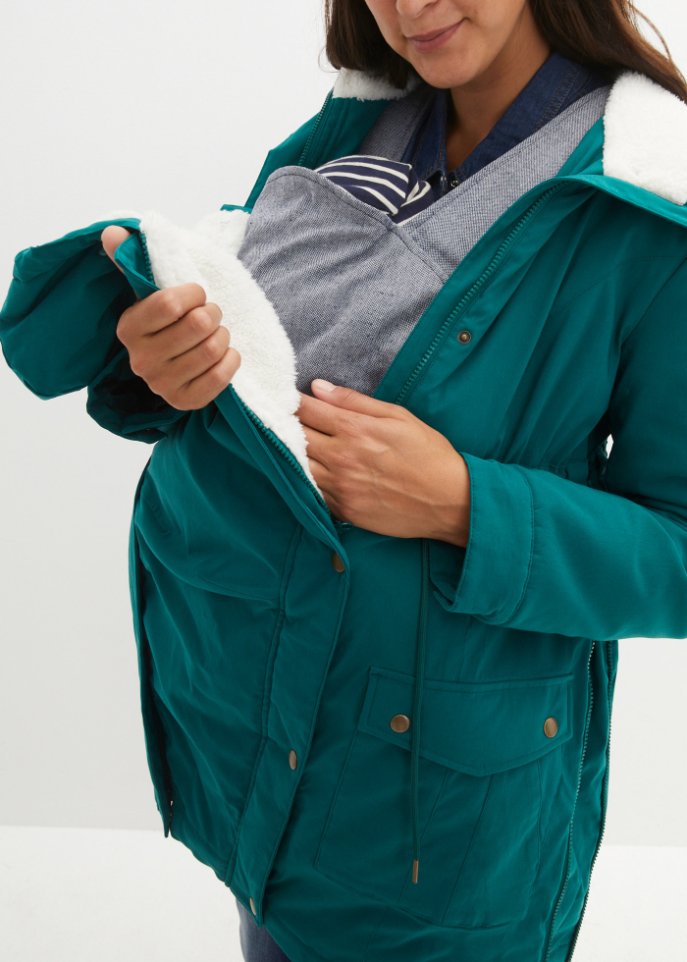 Umstandsjacke / Tragejacke mit Teddyfutter