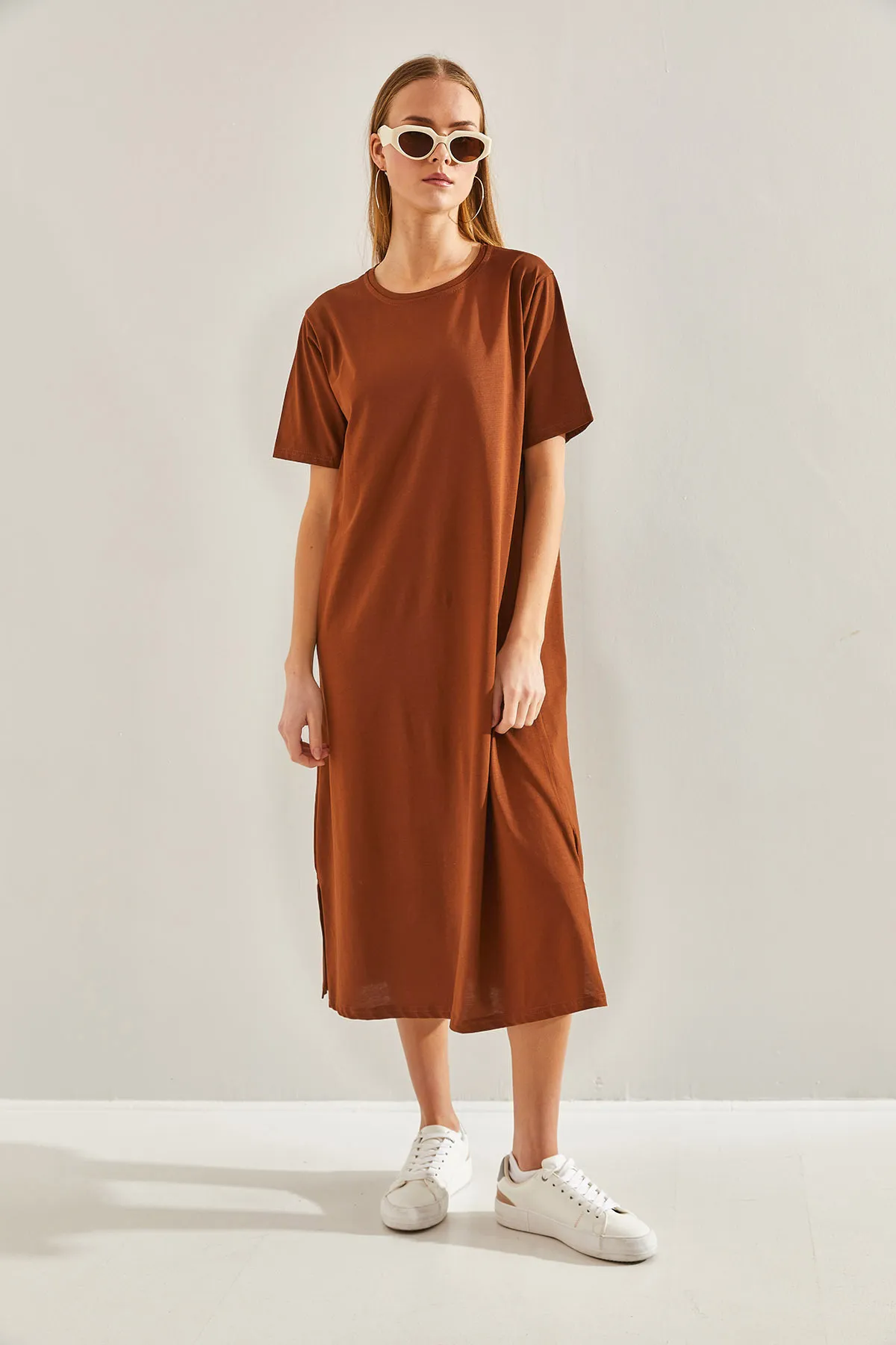 Bianco Lucci  Damen Basic Langes Kleid