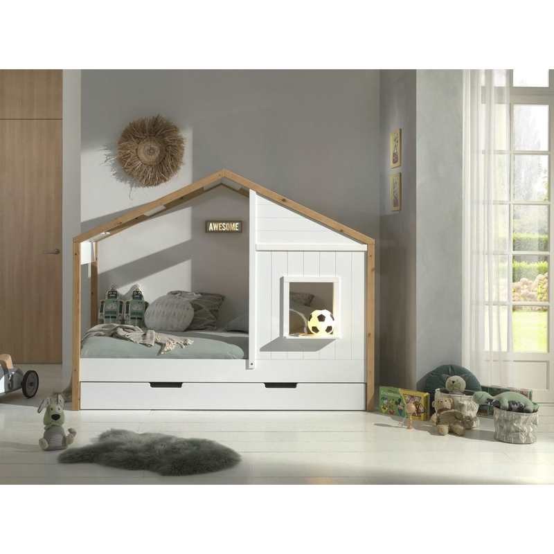 Lit cabane 90x200 et tiroir Babs