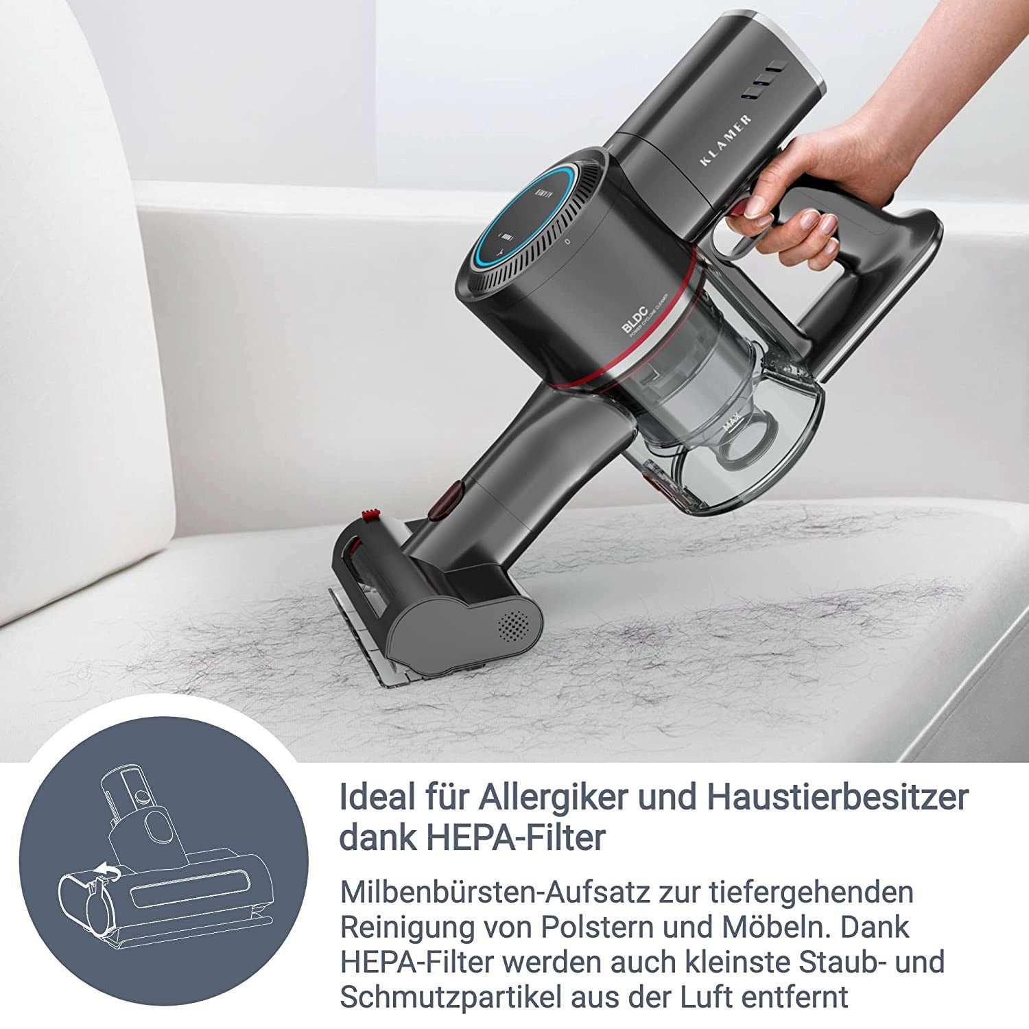KLAMER Akku-Hand-und Stielstaubsauger KLAMER Akku-Staubsauger, 420 Watt Kabelloser, Flexibler Handstaubsaug…