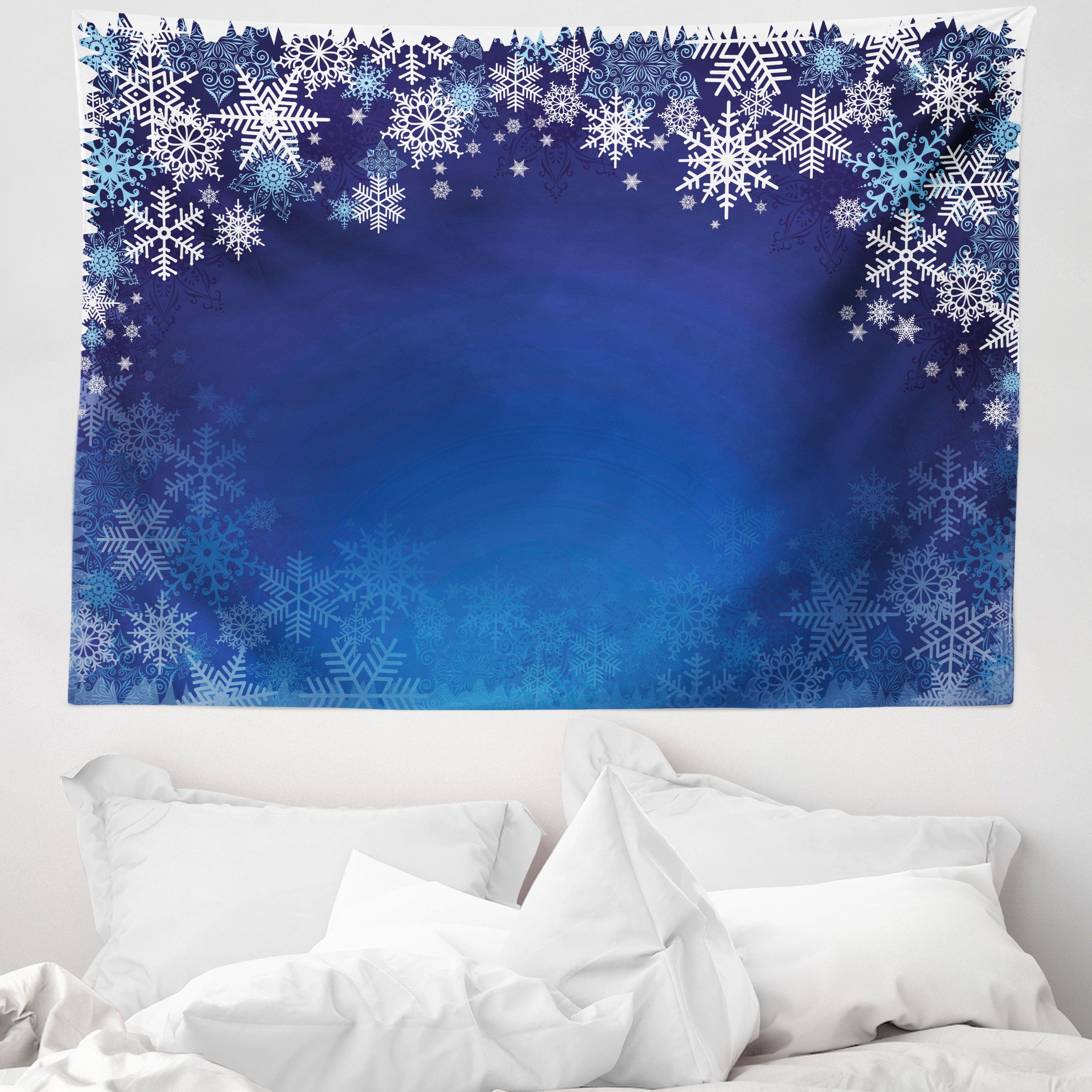 Wandteppich aus Weiches Mikrofaser Stoff Für das Wohn und Schlafzimmer, Abakuhaus, rechteckig, Weihnachten verschiedene Schneeflocken