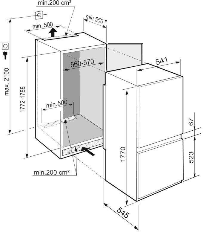 Liebherr Einbaukühlschrank ICBSd 5122_999210751, 177 cm hoch, 54,1 cm breit, 4 Jahre Garantie inklusive
