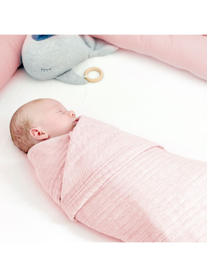 nordic coast company  Babydecke 4 in 1 groß in Rosa - 90 x 120 cm  günstig kaufen 90 x 120 cm