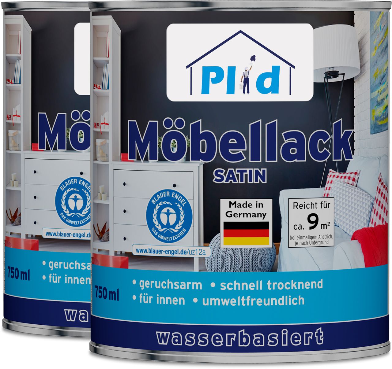 Plid Premium Möbellack Weisslack Türenlack Holzlack Spielzeugfarbe Weiß - Seidenglänzend
