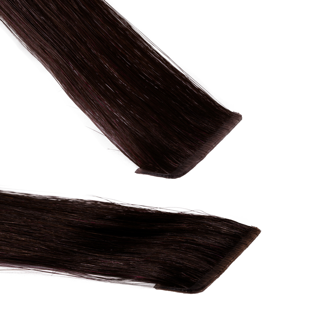 hair2heart Extensions adhesives Invisible Premium cheveux naturels #2 Marron foncé extensions