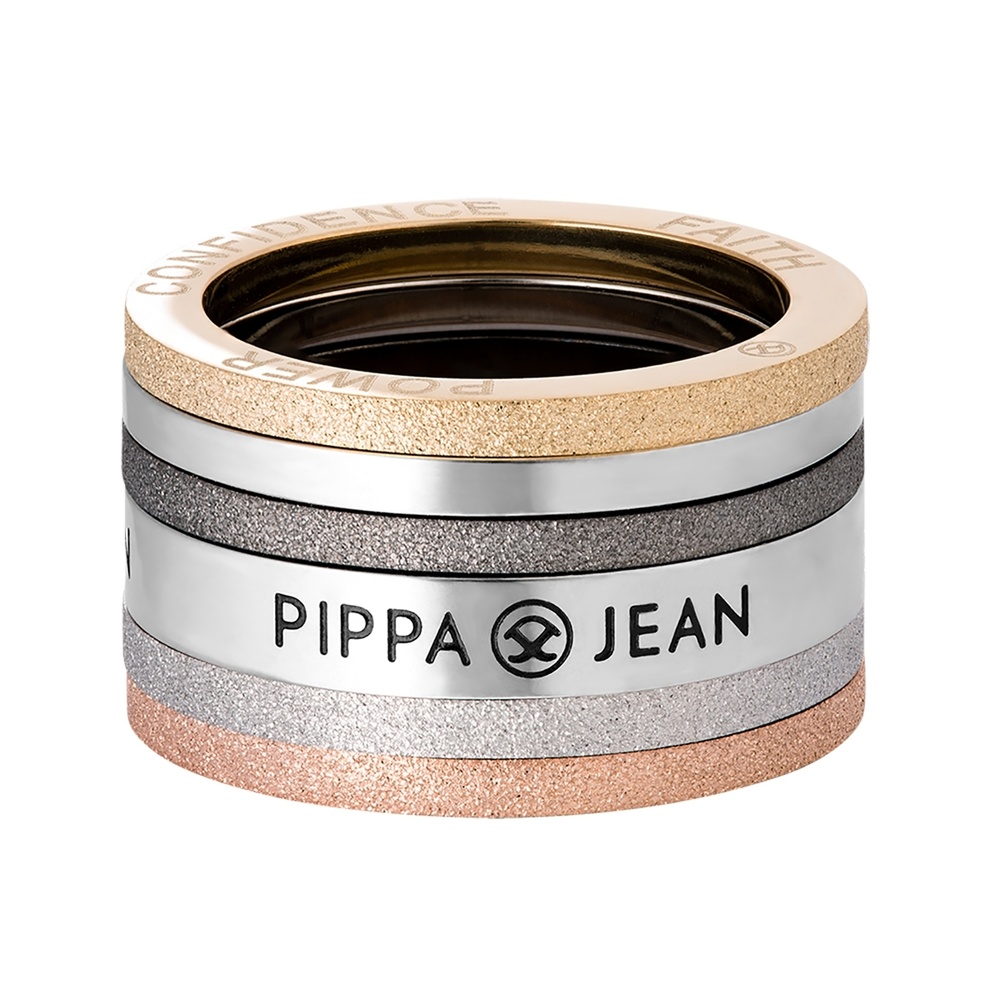 Pippa&Jean Bague en acier inoxydé Acier inoxydable en Argent/or jaune/or rose/noir Bague