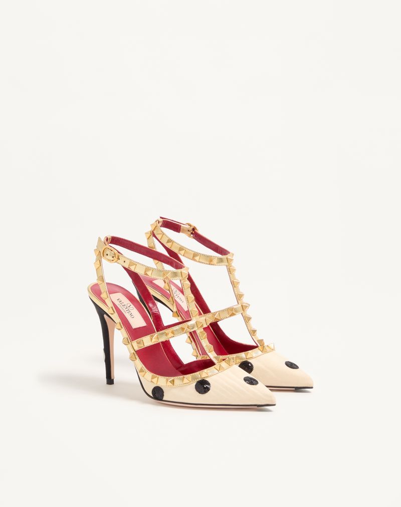 Rockstud Décolleté Med Plus De Pois Broderi 100mm
