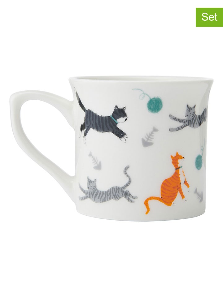 Mikasa 2er-Set: Kaffeetassen in Weiß/ Bunt - 300 ml günstig kaufen onesize