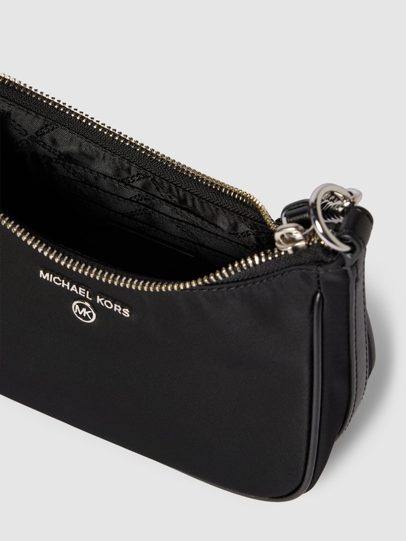 Pochette mit Label-Applikation Modell 'JET SET CHARM' in schwarz