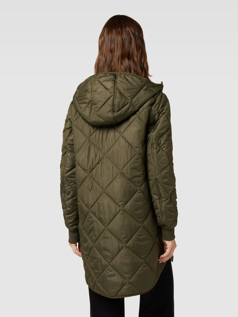 Steppjacke mit Kapuze Modell 'Quilted' in olivgrün