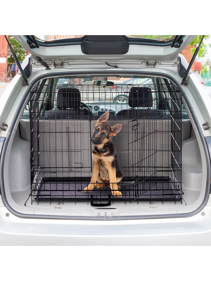 relaxdays Hundekäfig in Schwarz - (B)61,5 x (H)55 x (T)47 cm günstig kaufen onesize