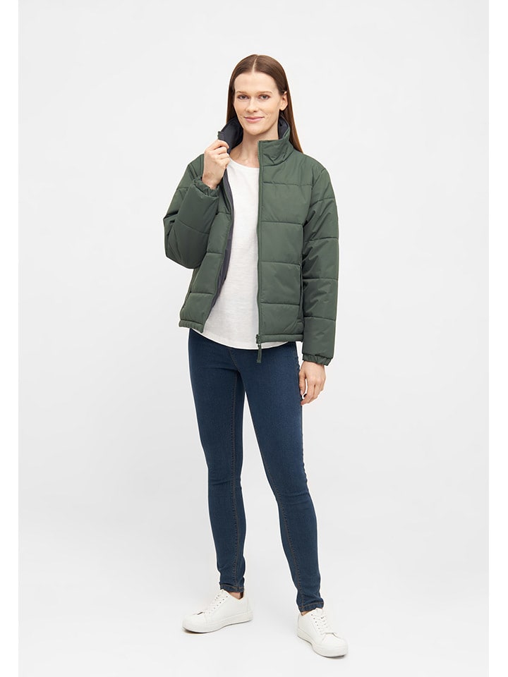 Derbe Wende-Regenjacke in Grün/ Dunkelblau günstig kaufen