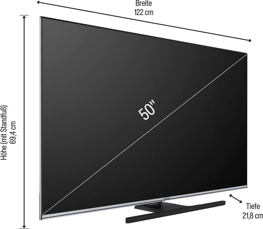 Telefunken D50Q701X2CW QLED-Fernseher (126 cm/50 Zoll, 4K Ultra HD, Android TV, Smart-TV)