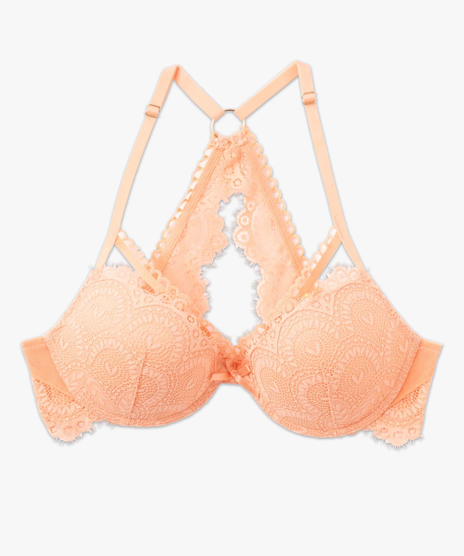 Soutien-gorge corbeille en dentelle à dos fantaisie rose | GEMO