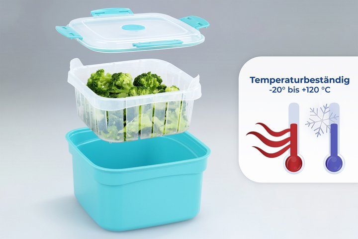 Maximex Mikrowellenbehälter, Kunststoff, (1-tlg), Dampfgarer 2 Liter, temperaturbeständig von -20° bis +120 °C.