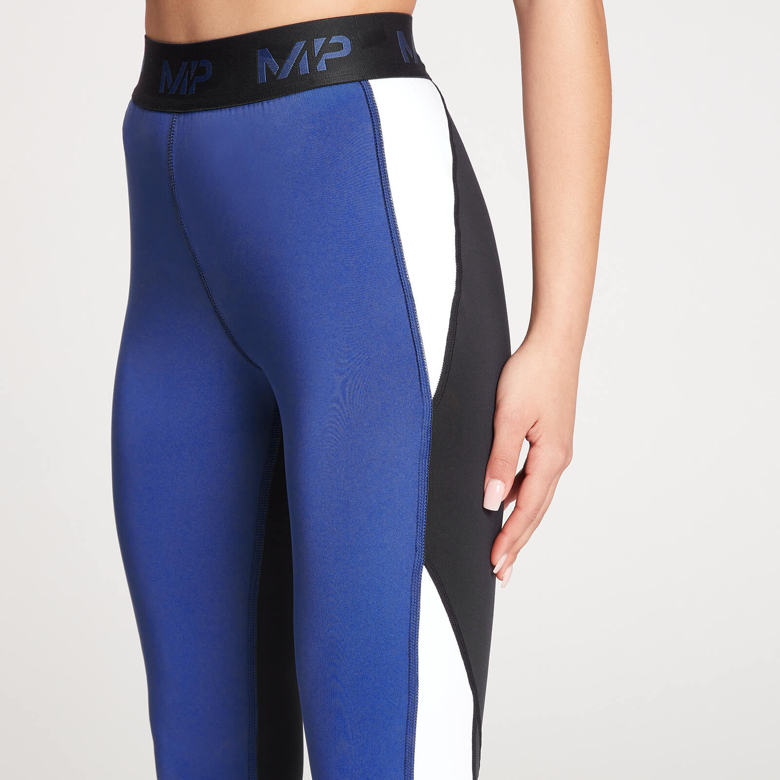 MP Women's Engage Colour Block Leggings - Black / White / Cobalt