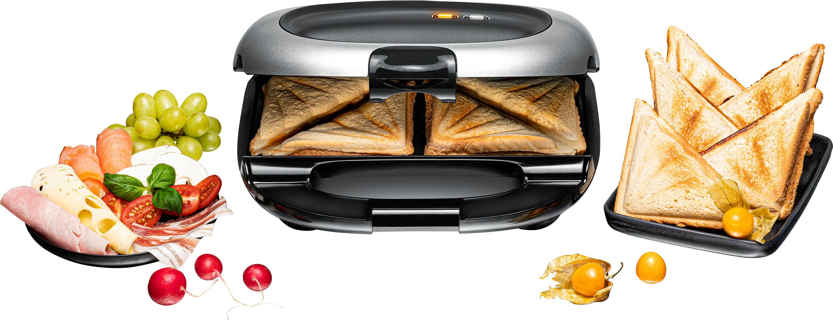 Rommelsbacher Sandwichmaker ST 1000, 950 W, für 2 American XL Toasts (ca. 12 x 12 cm)