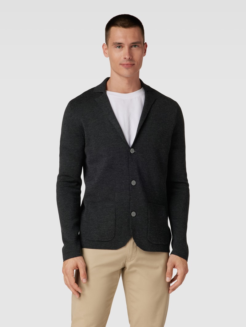 Cardigan mit Knopfleiste in anthrazit meliert