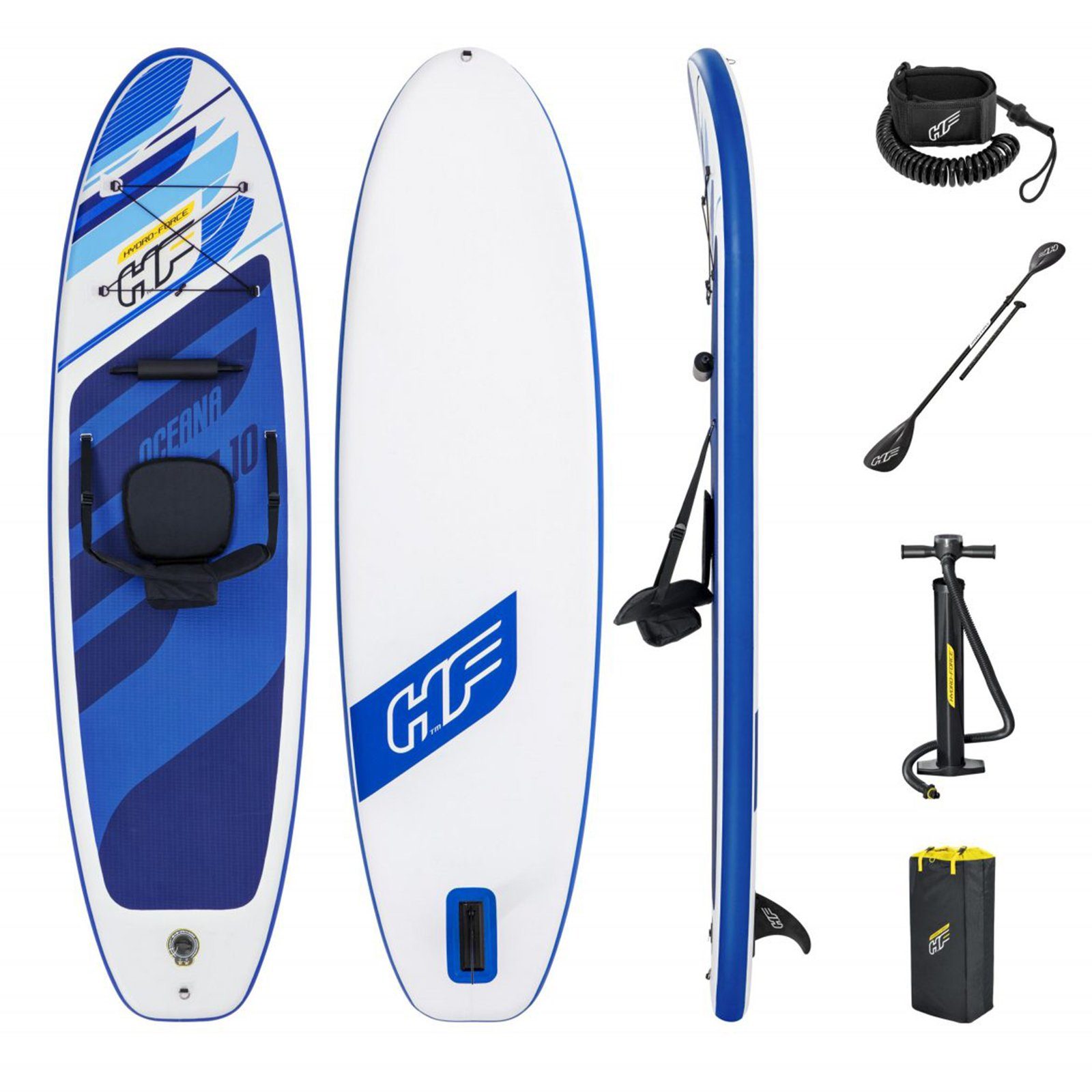 BESTWAY SUP-Board BESTWAY Stand Up Paddle SUP Board Oceana mit Kajak Sitz Paddel aufblasbar 305cm, SUP Board