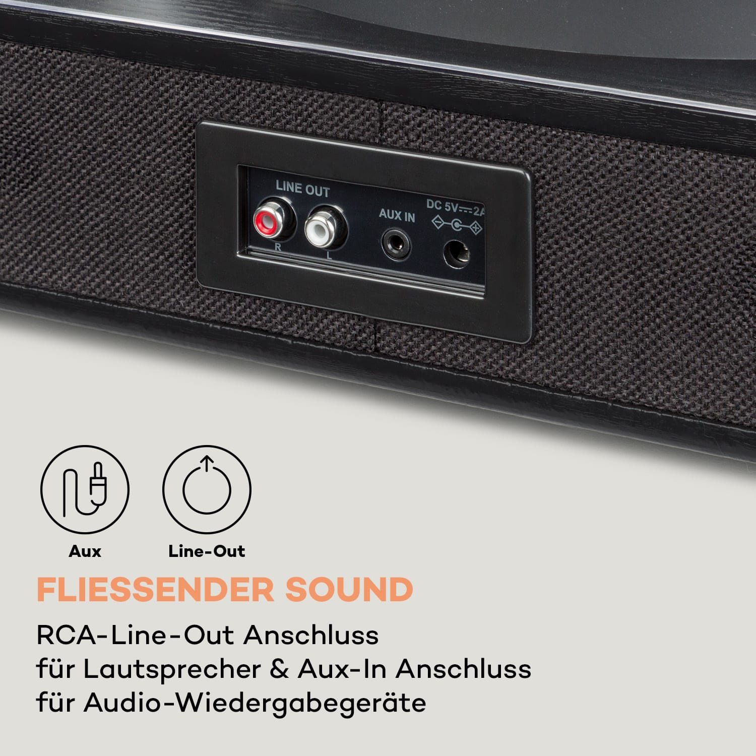 Auna TT-Classic Plus Plattenspieler (Riemenantrieb, Bluetooth, Schallplattenspieler mit Lautsprecher Vinyl Plattenspieler)