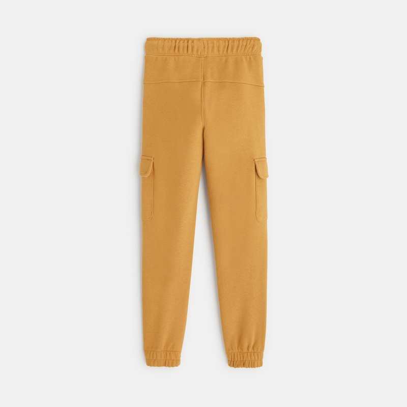 Jogging uni à poches cargo marron garçon