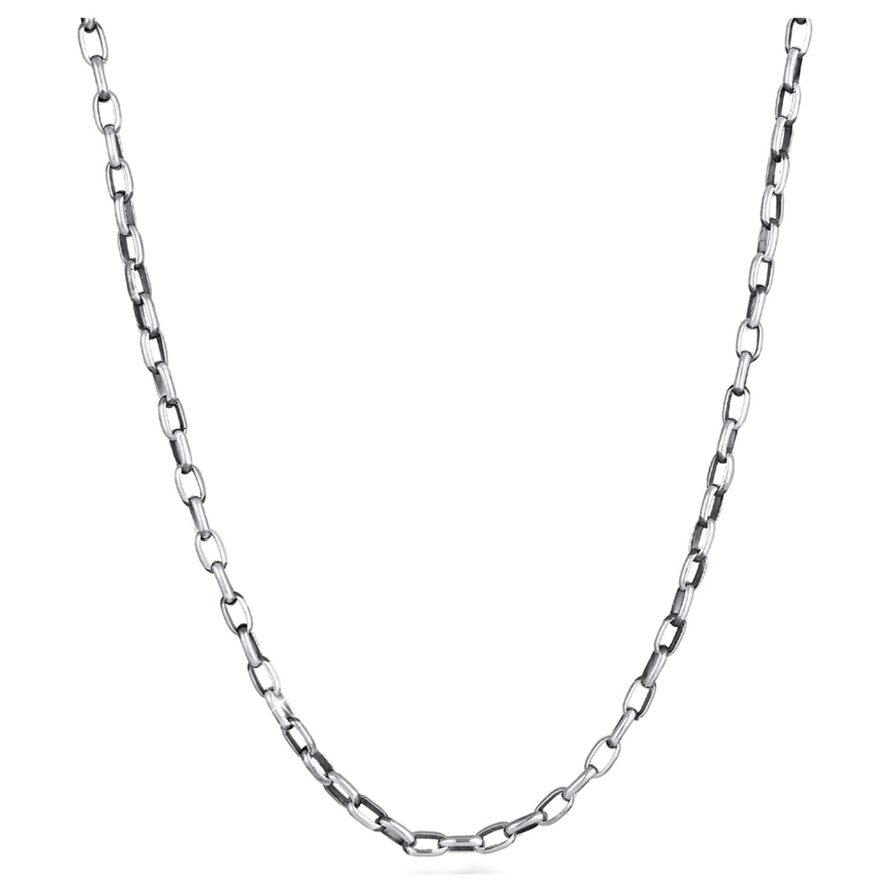 KUZZOI KUZZOI Collier Ancre ronde pour hommes, ovale de base en 925/1000 argent massif collier
