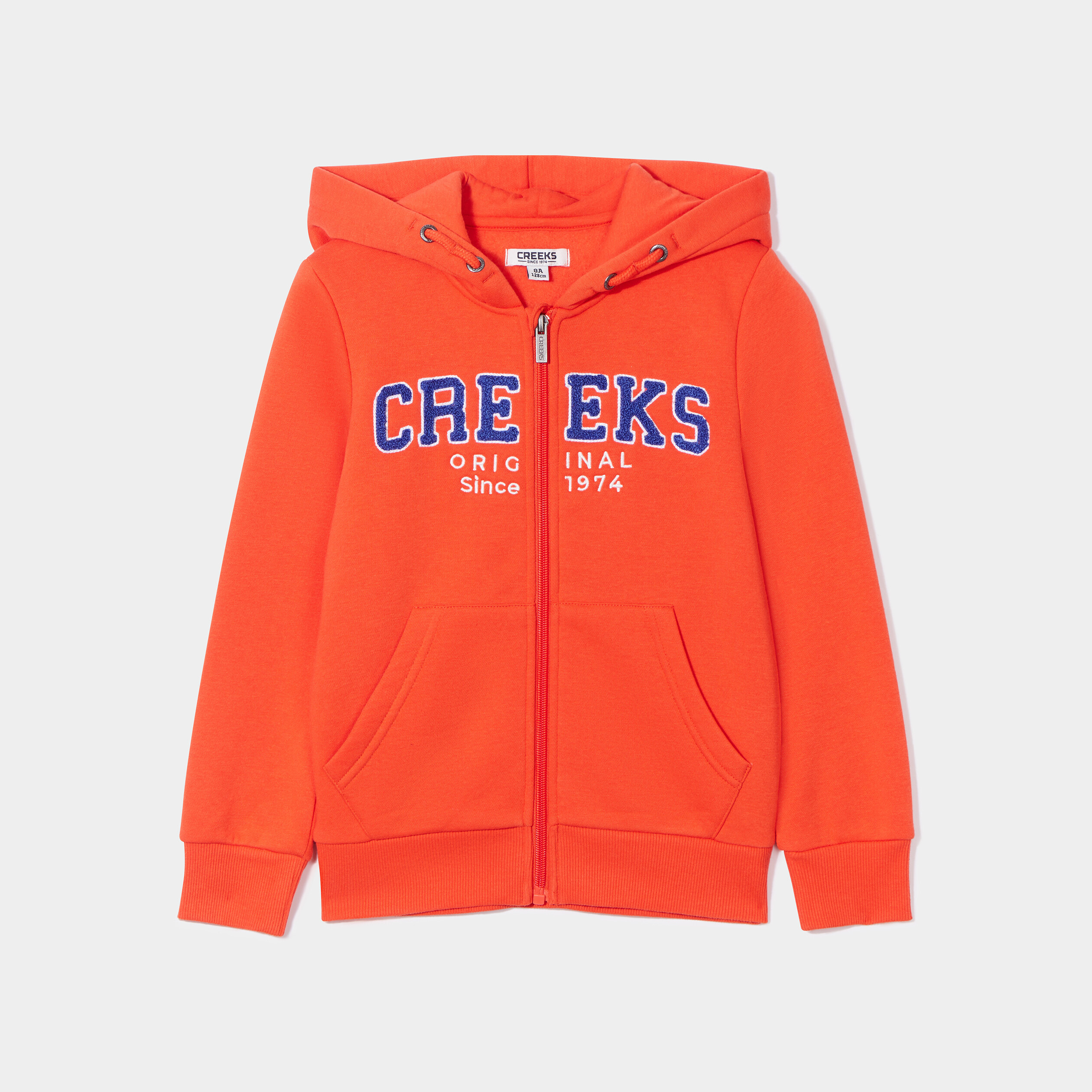 Sweat zippé à capuche Creeks orange garçon | La Halle