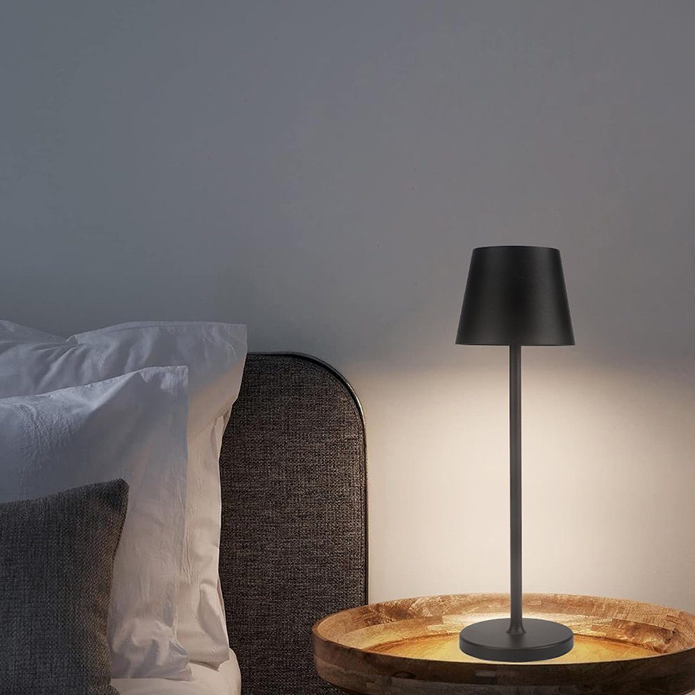 Bedee LED Tischleuchte Dimmbare LED Akku Tischleuchte Indoor & Outdoor Wiederaufladbar, 2 Stück, Akku Tischlampe, LED fest integriert, RGB Farben IP54 Dimmbare LED Akku Tischleuchte mit USB Ladestation, Für drinnen und draußen Designer Tischleuchte m