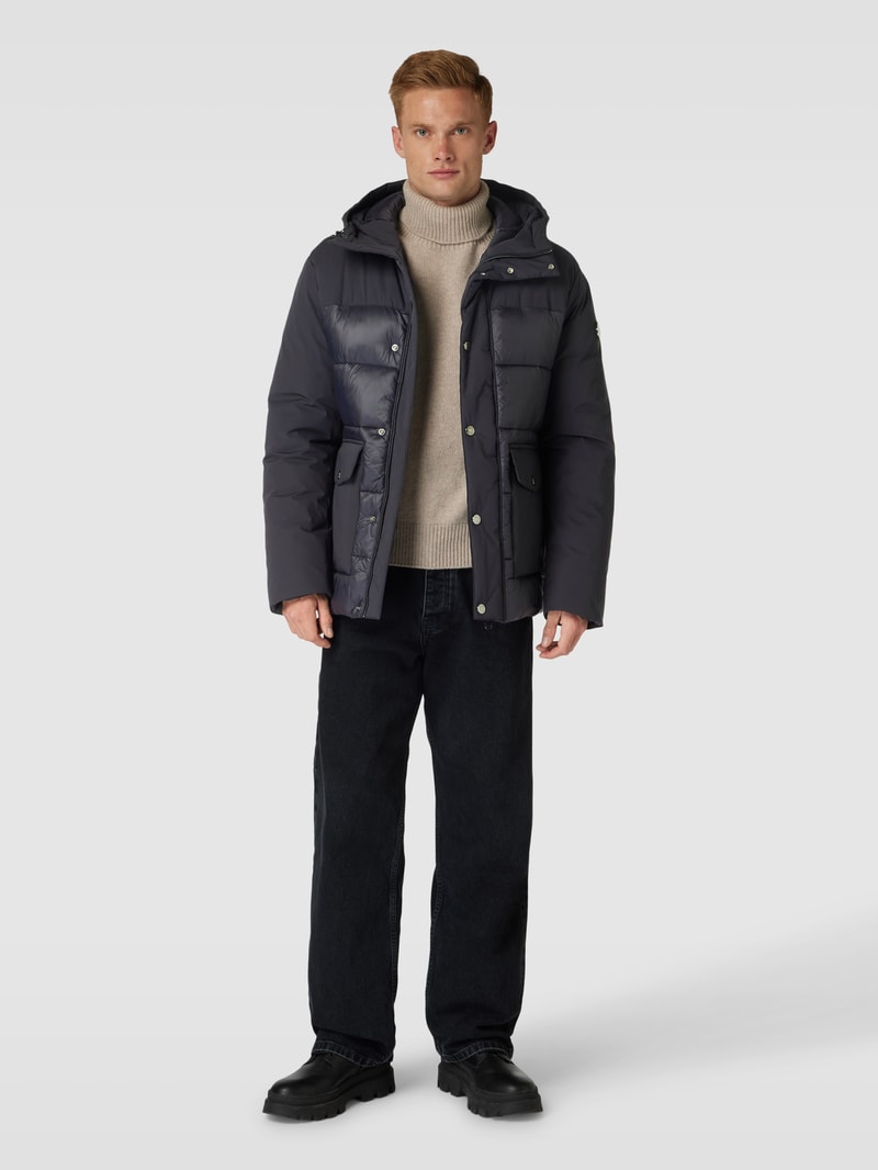 Steppjacke mit aufgesetzten Pattentaschen Modell 'Havor' in schwarz