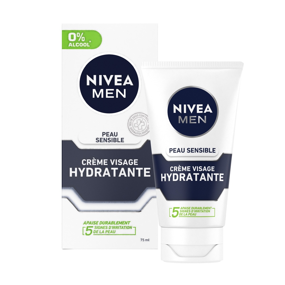 nivea SENSITIVE - Soin hydratant 24H 0% Alcool Camomille Crème soin visage homme