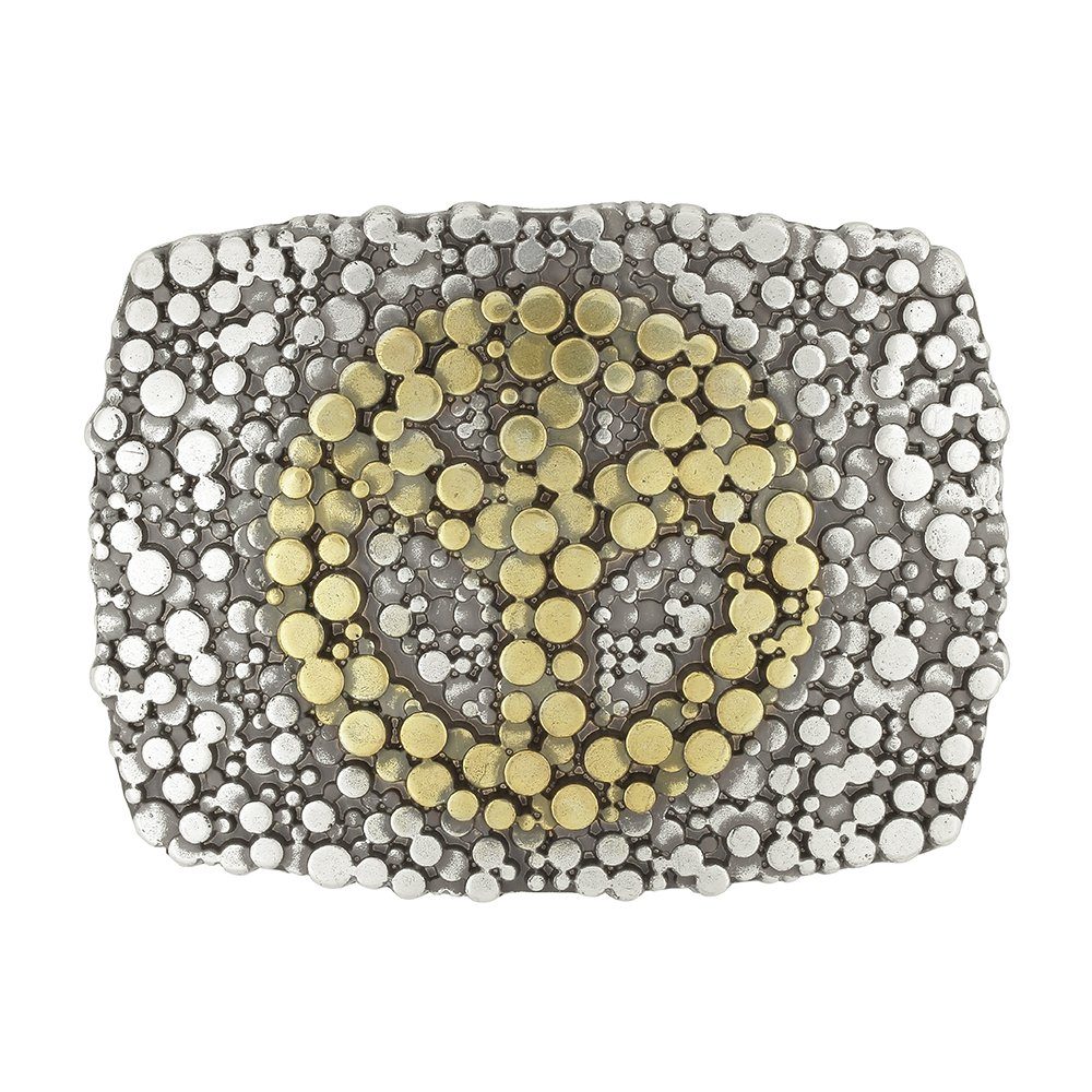 FREDERIC HERMANO Gürtelschnalle 40mm Zink Silber - Buckle Peace - 322407520020