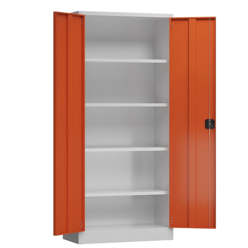 Steelboxx Mehrzweckschrank ClassiX Flügeltürenschrank, 1800 x 800 x 380 mm (1-St) Komplett montiert und verschweißt, keine Montage erforderlich