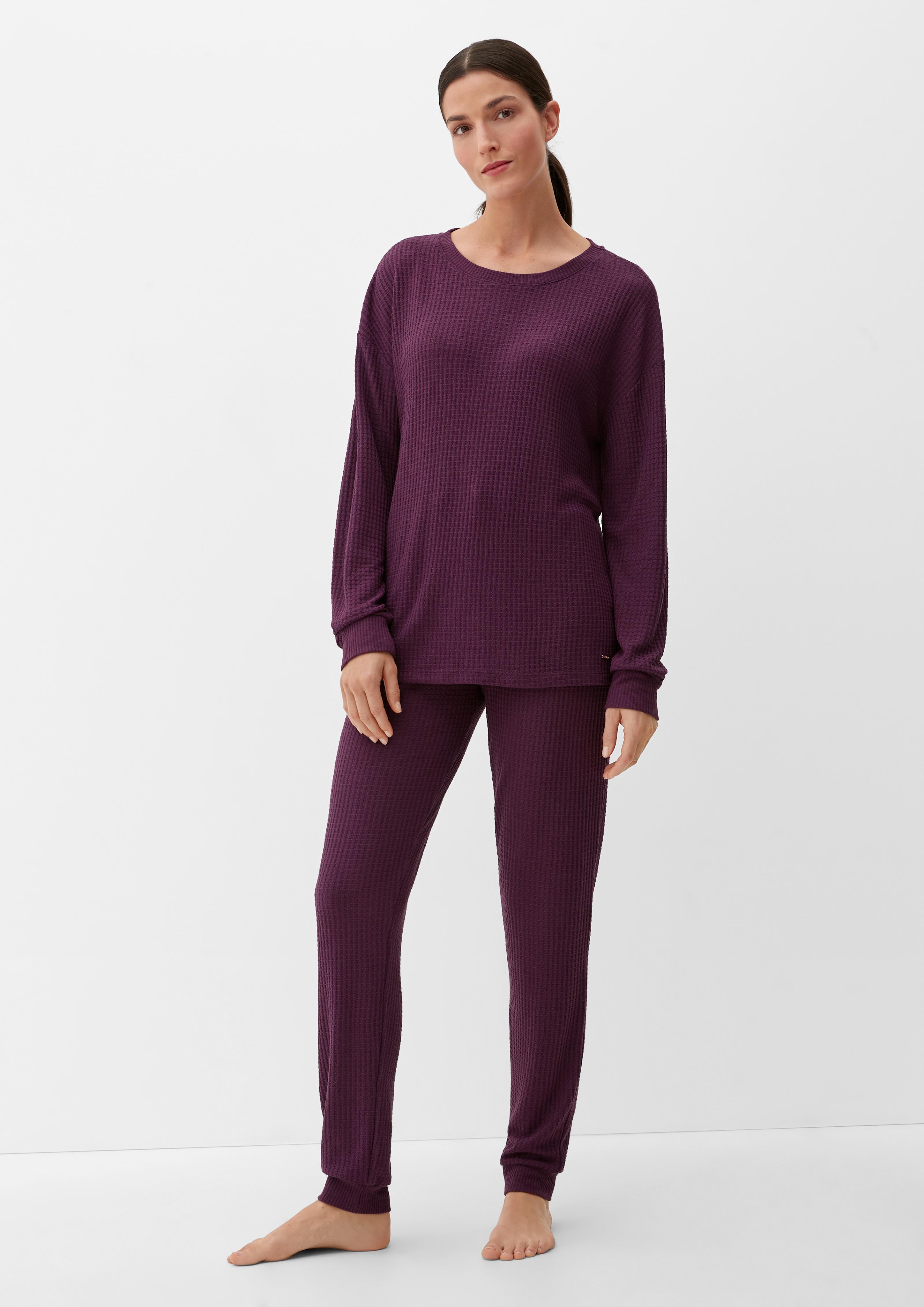 Pyjamaoberteil aus Waffelpiqué  6007792-4900