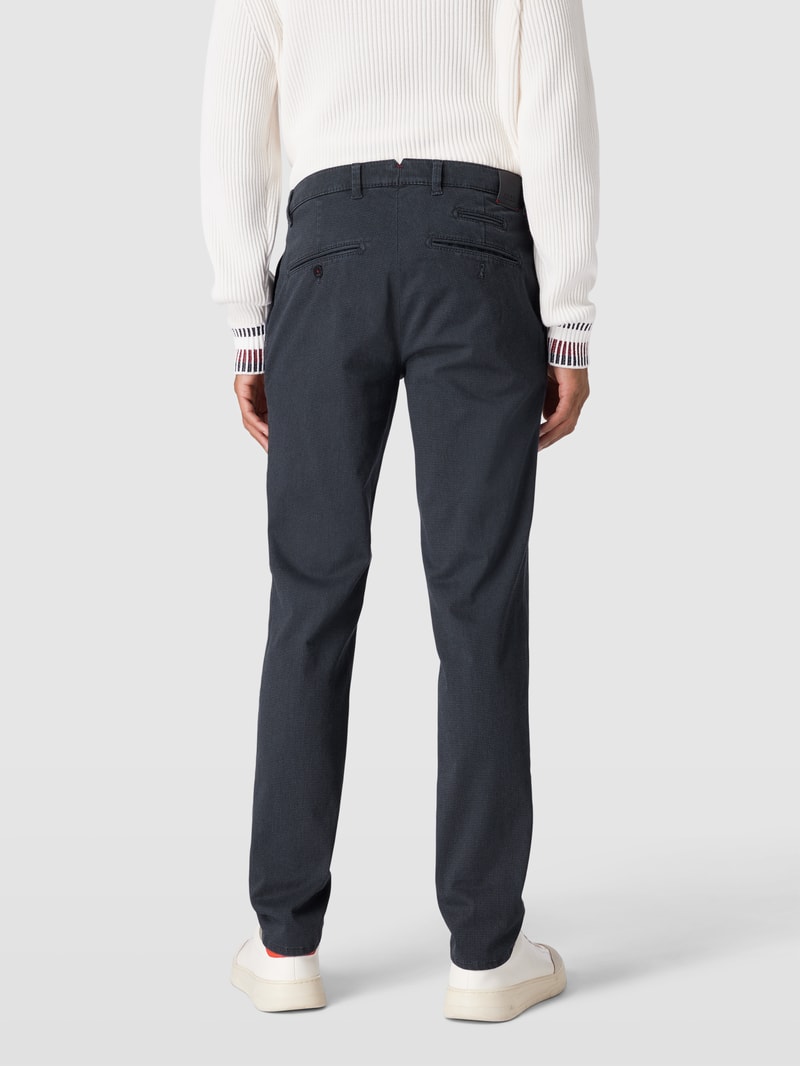 Hose mit Webmuster Modell 'Fabio' in marineblau