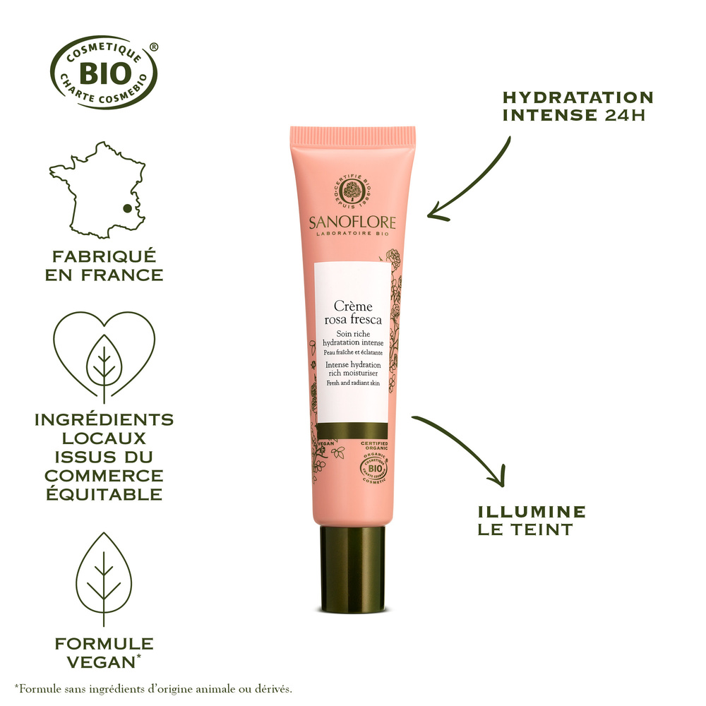 Sanoflore Rosa fresca Crème hydratante riche