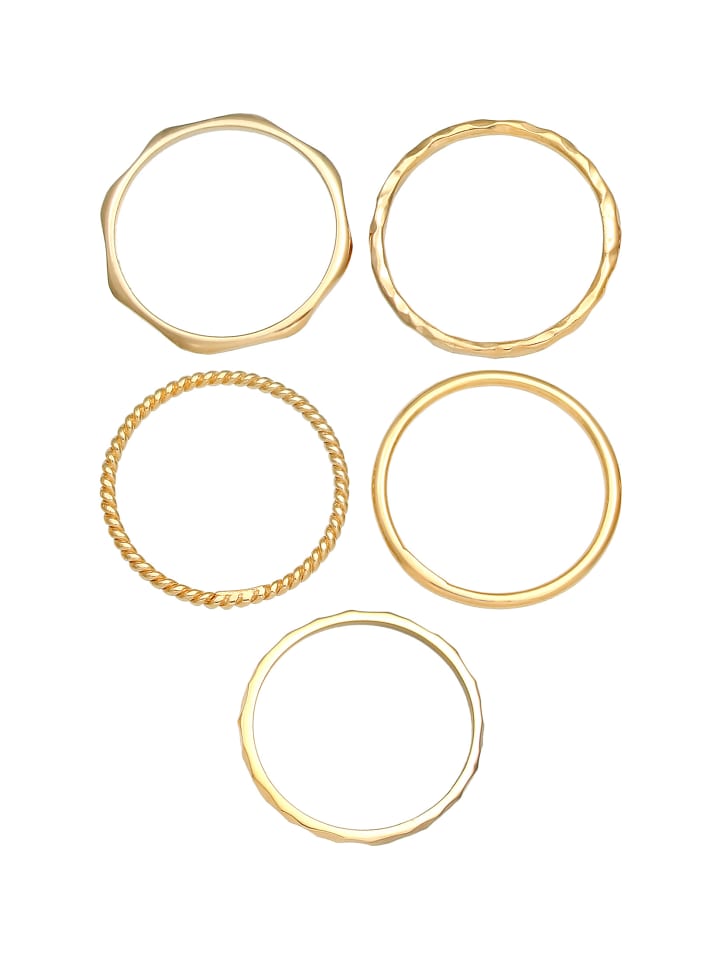 Elli Ring 925 Sterling Silber Geo, Ring Set in Gold günstig kaufen