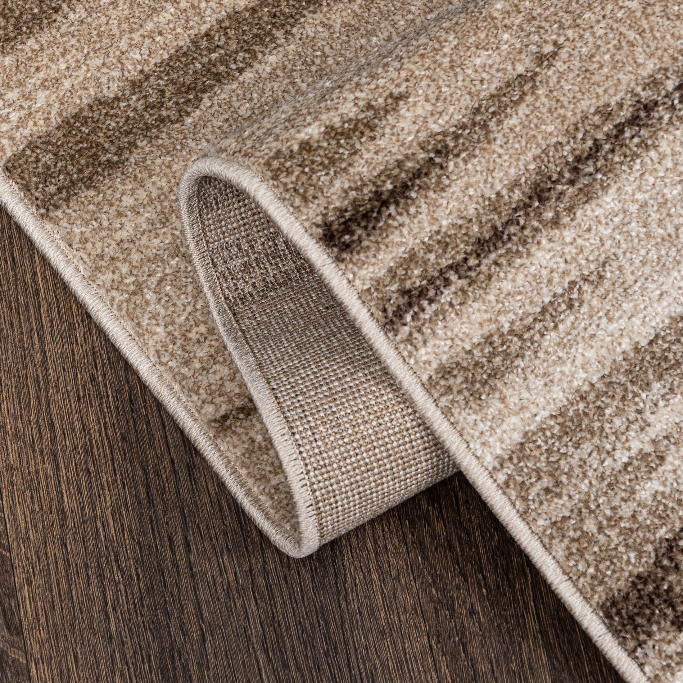 Läufer Läufer Flurläufer Modern für Vorzimmer, Küche - Beige Creme, Mazovia, 70 x 100 cm, Kurzflor, Meterware, Höhe 10 mm, Kurzflor - niedrige Florhöhe